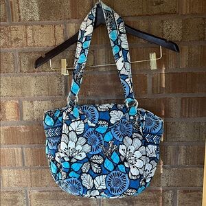 Vera Bradley Floral Blue and Black Women's Bag Quilted BOHO